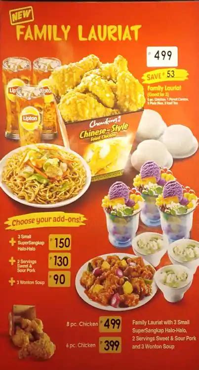 Chowking Updated Menu