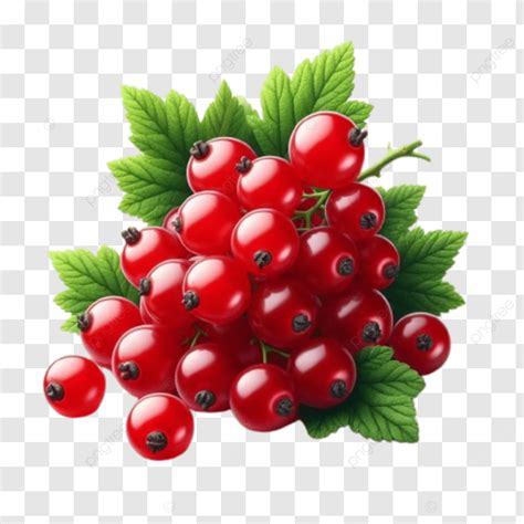 Red Currant Isolated On Transparent Background Perfect For Designs Red