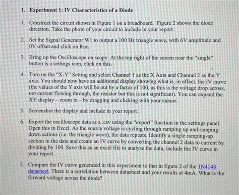 1. Experiment 1: IV Characteristics of a Diode 1. | Chegg.com