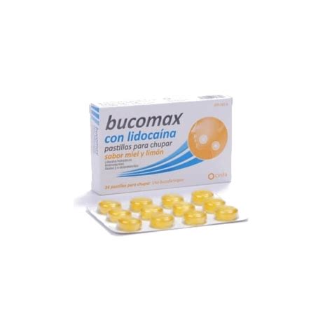 BUCOMAX CON LIDOCAINA 24 PASTILLAS PARA CHUPAR SABOR MIEL Y LIMÓN