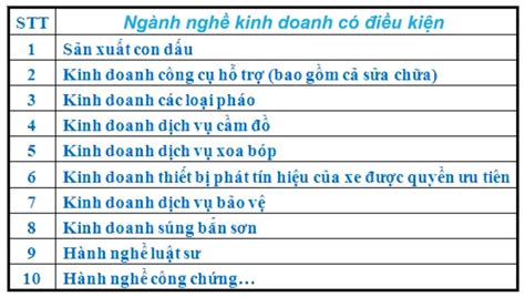 15 Ngành Nghề Kinh Doanh Có điều Kiện Phổ Biến Năm 2024