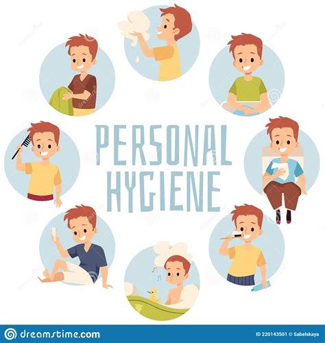 Childrens Personal Hygiene Infographic Set, Flat Vector Illustration ...