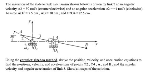 Solved The Inversion Of The Slider Crank Mechanism Shown Below Is