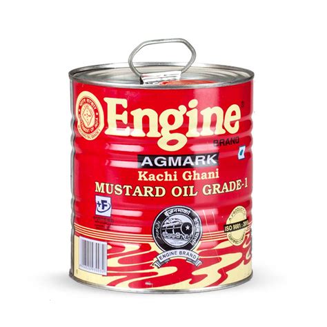 Engine Brand Kachi Ghani Agmark Grade 1 Mustard Oil 2 Liter Metal