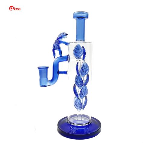 Wholesale Glass Pipe Leaf Bubbler DAB Rig Hookah Unique Oil Rig Color