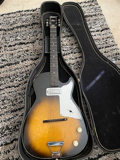 Harmony Stratotone H45 Early 60s Sunburst W Hardshell Case Reverb