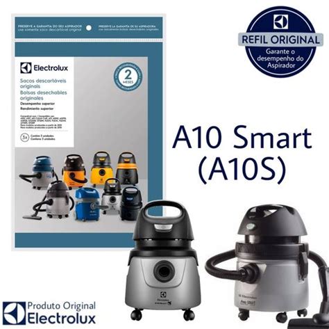 Kit 3 Sacos Aspirador de Pó Electrolux Original A10 Smart A10S CSE10