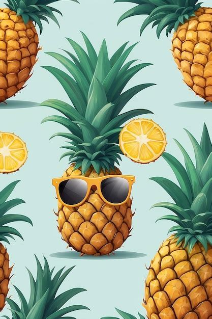 Premium Photo A Pineapple Wearing Sunglasses Summer Concept Illustration