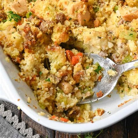 Southern Cornbread Dressing with Sausage | Butter Your Biscuit