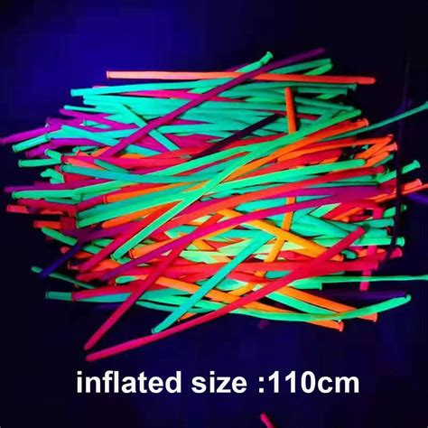 Pcs Neon Glow Long Balloons Uv Reactive Fluorescent Balloons Magic