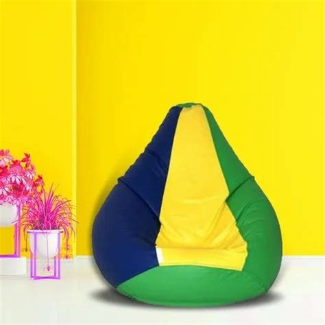 Shira Xxxl Tear Drop Bean Bag Cover Without Beans Blue Yellow