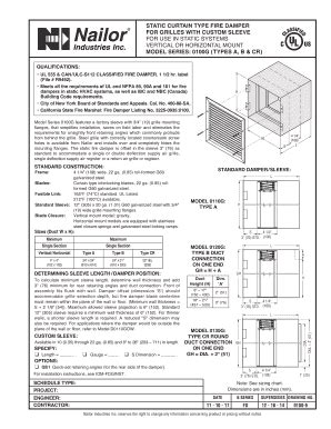 Fillable Online Submittal Model Series 0100G Types A And B And CR