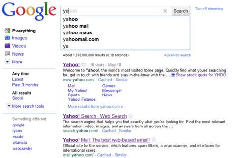 Try Google Instant Search 