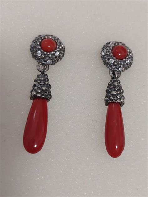 Argent Boucles D Oreilles Corail Catawiki