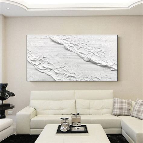 Large White Abstract Painting White Abstract Wall Art White D