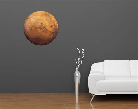 Large Planet Mars Printed Wall Decal Astronomy Planets Nasa Etsy Fabric Wall Decals Wall