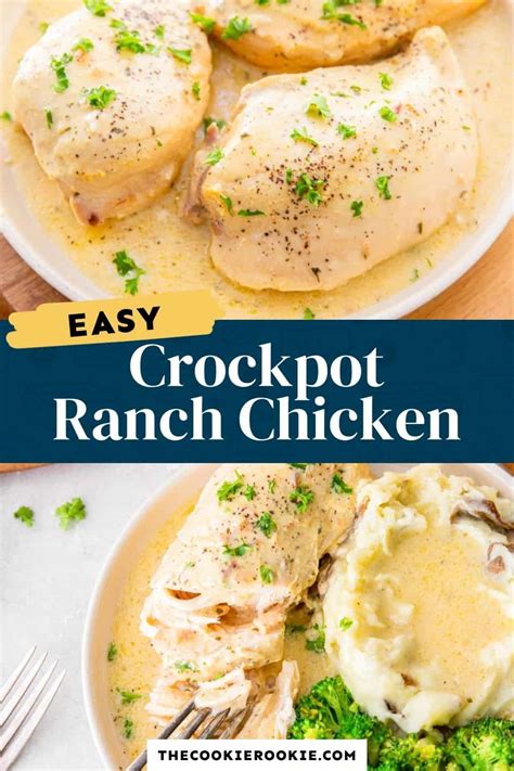 Crockpot Ranch Chicken The Cookie Rookie