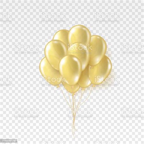 Ballons Isolés Sur Fond Transparent Vecteur Réaliste Bouquet De Modèle