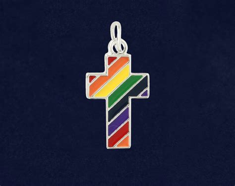 Rainbow Flag Cross Charms For Gay Pride LGBTQ Jewelry Making Etsy