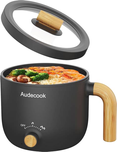 Audecook Electric Hot Pot 1 5l Rapid Noodles Cooker Portable Nonstick