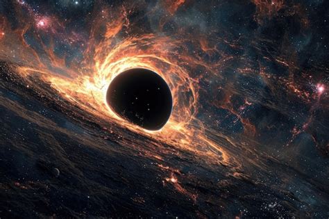 Premium AI Image | Cosmic mystery the depths of a black hole in space an enigmatic gravitational ...