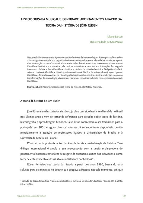 Pdf Historiografia Musical E Identidade Apontamentos A Partir Da