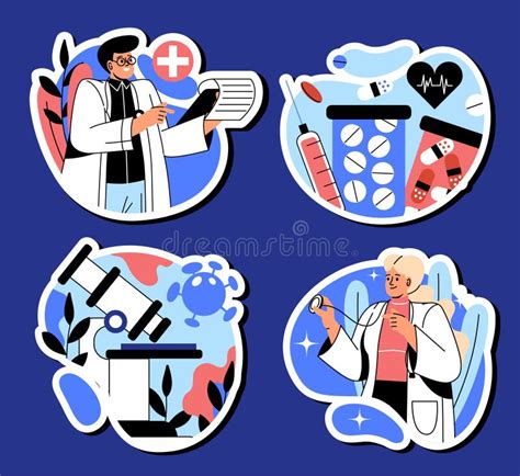 Set Of Medical Stickers Stock Vector Illustration Of Sticker 285245006