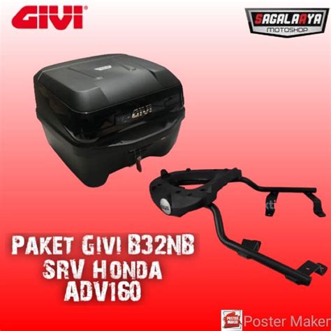 Jual Paket Bracket Givi SRV Honda ADV 160 Box B32NB Black Series Only