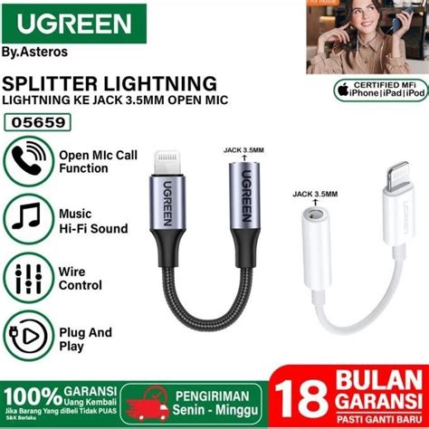 Jual HARGA DISC UGREEN Audio Converter Splitter IPhone Lightning To