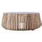 Betty Coastal Beach Glass Top Slatted Teak Wood Round Round Coffee