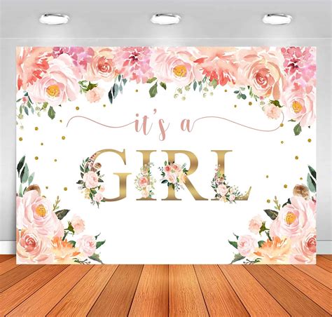 Buy Sensfun Baby Shower Backdrop For Girl Pink Watercolor Floral