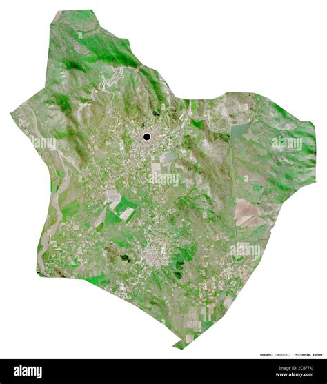 Shape Of Bogdanci Municipality Of Macedonia With Its Capital Isolated