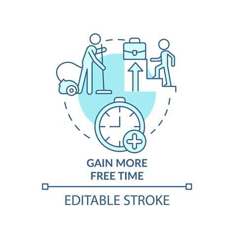 Gain more free time turquoise concept icon. Improve your life. Social
