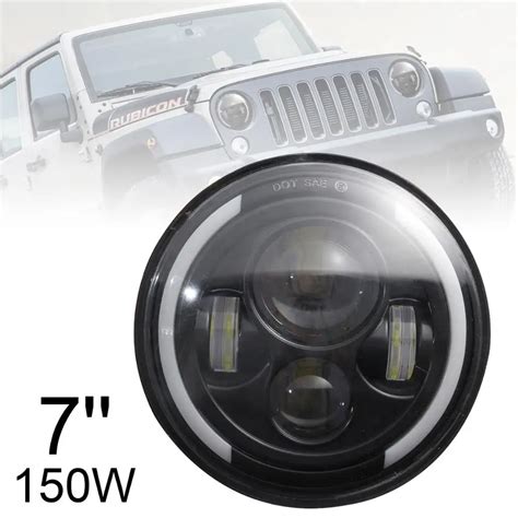 Faros Delanteros Para Coche Pulgadas W Redondos Led Negro