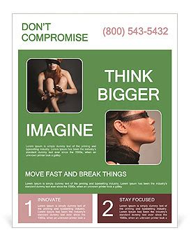 Sensual Female With Blindfolded Eyes In An Artistic Nude Pose Flyer Template Design ID