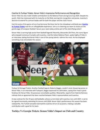 Turkiye Footballer Kenan Y Ld Z Set To Extend Juventus Contract Docx