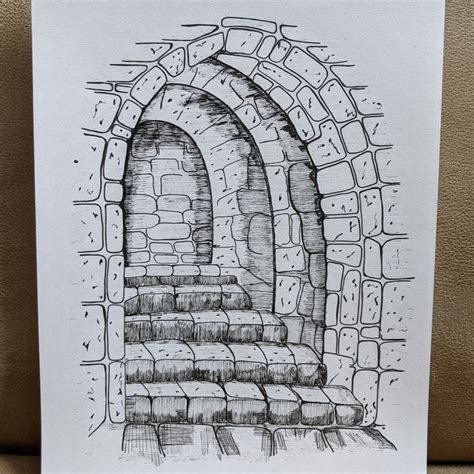 Tunnel to ... | Art drawings beautiful, Perspective sketch, Dungeons and dragons art