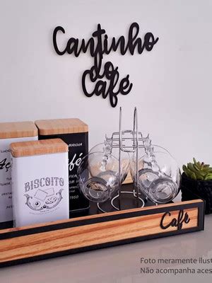 Frase Quadro Cantinho do Café mdf Preto Decoração Mod 03 Elo7