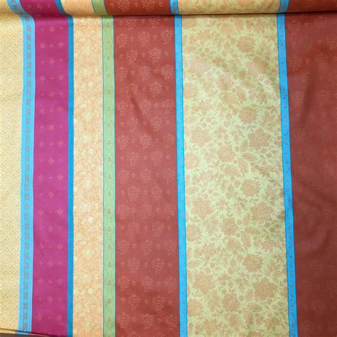 Tissu Au M Tre Jacquard Enduit Fontvieille Jaune Cm De Large