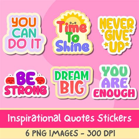 Inspirational Quotes Stickers MasterBundles