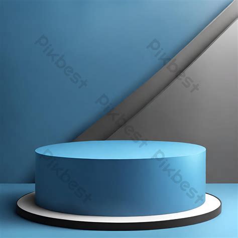 Close Up 3D Realistic Blue And Grey Color Podium Design Photo | JPG ...
