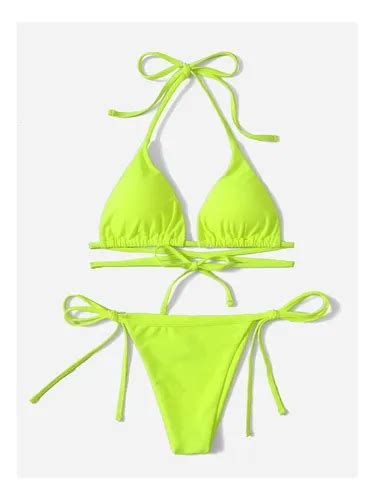 Bikini Neon Traje De Baño Pzas Sexy Meses sin intereses