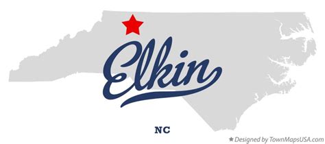 Map of Elkin, NC, North Carolina