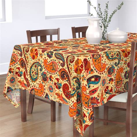 Red Floral Paisley Tablecloth Paisley Floral by Floramoon - Etsy