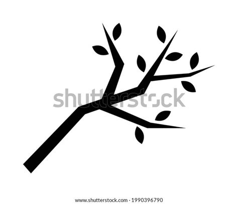 Silhouette Illustration Tree Branch Stock Vector (Royalty Free ...