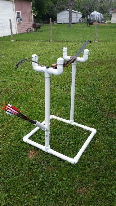 Pvc Recurve Bow Stand With Arrow Holder Archery Accessories Archery