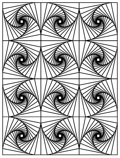 Op art illusion optique 3 - Optical Illusions (Op Art) Adult Coloring ...