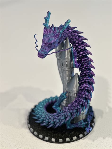 D Printer Articulated Dragon Stand Display Holder Castle Diorama For