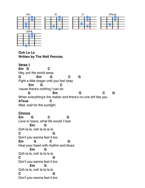 Ooh La La Chords — The Well Pennies