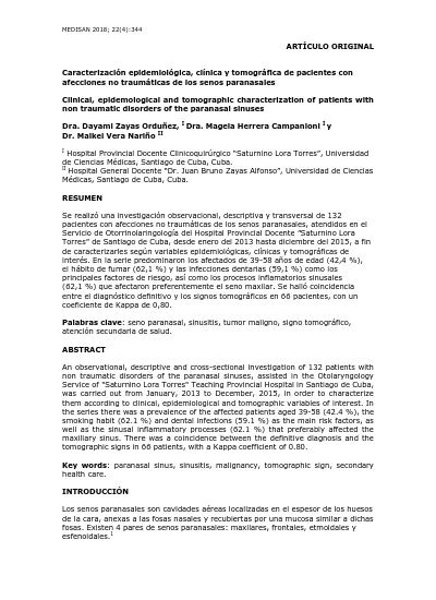 Caracterización epidemiológica clínica y tomográfica de pacientes con